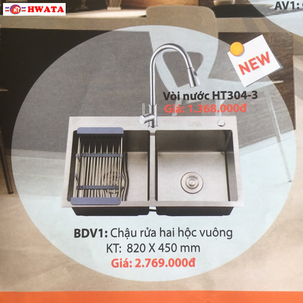 Bồn Rửa Chén Inox 304 Hwata BDV1