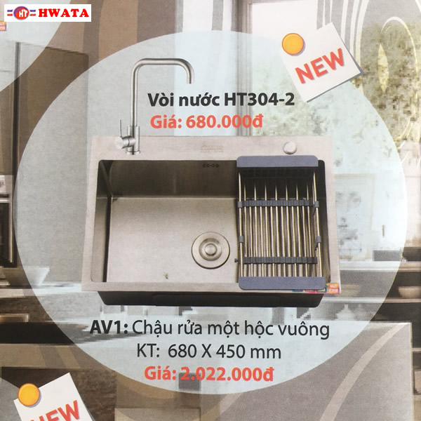 Bồn Rửa Chén Inox 304 Hwata AV1
