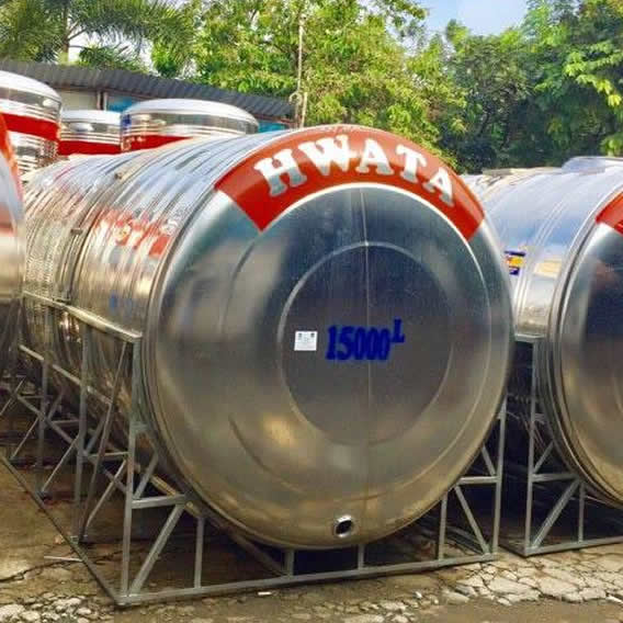 Bồn nước inox 15m3 ngang Hwata