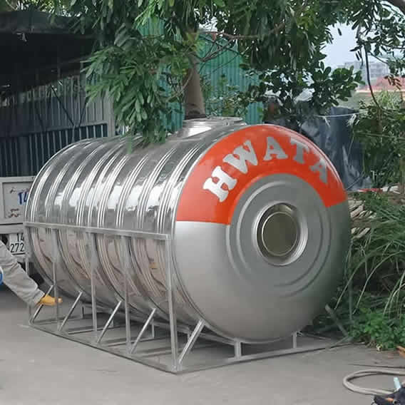 Bồn nước inox 6000L ngang Hwata