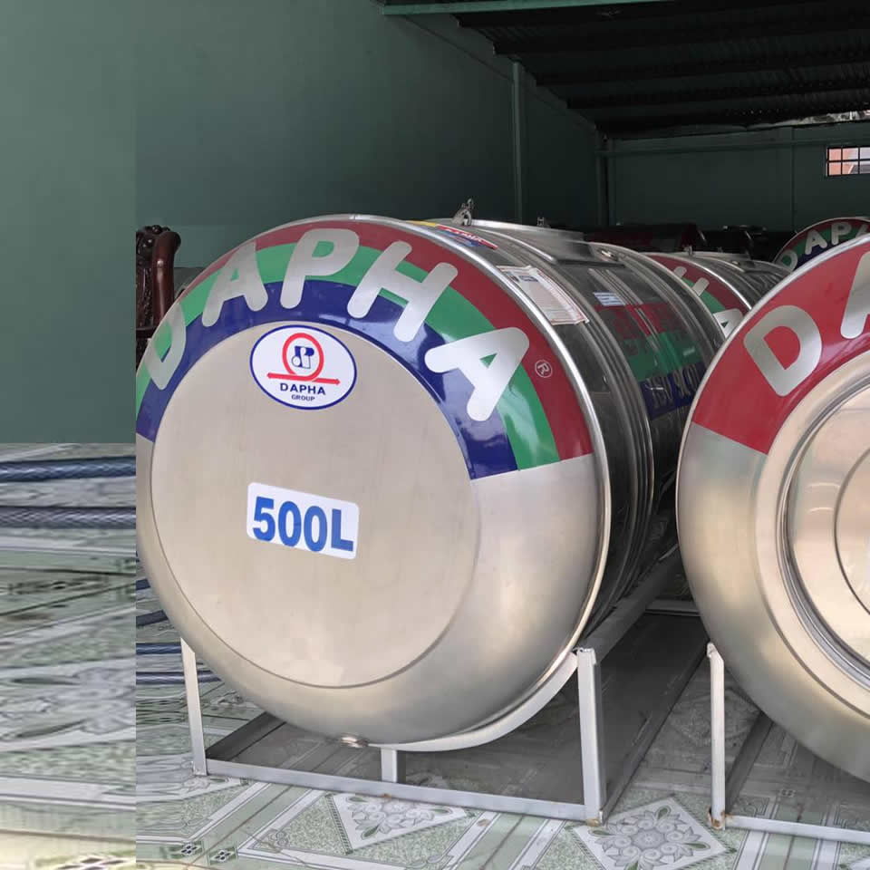 Bồn inox 500L ngang Dapha R
