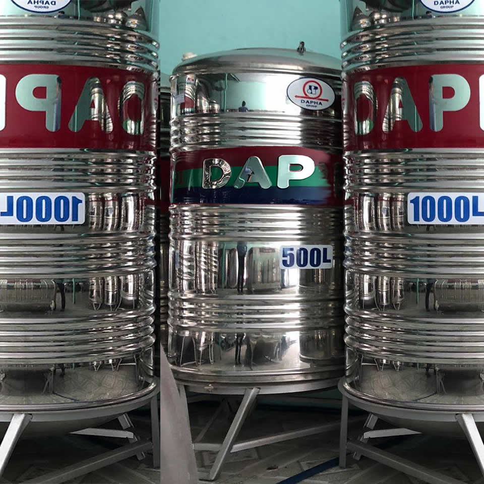 Bồn inox 500L đứng Dapha R