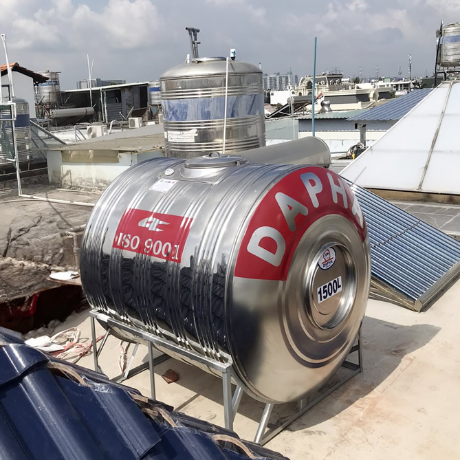 Bồn inox Dapha 1500 lít ngang
