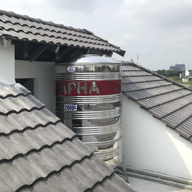 Bồn inox Dapha 2000 lít đứng