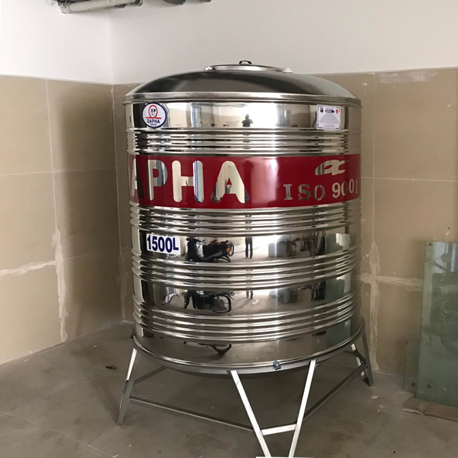Bồn inox Dapha 1500 lít đứng