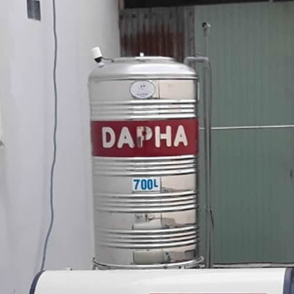 Bồn inox 700 lít đứng Dapha