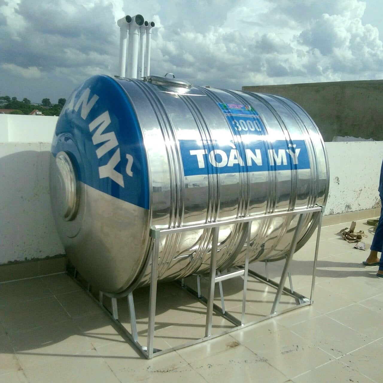 Bồn inox Toàn Mỹ 3000 lít ngang