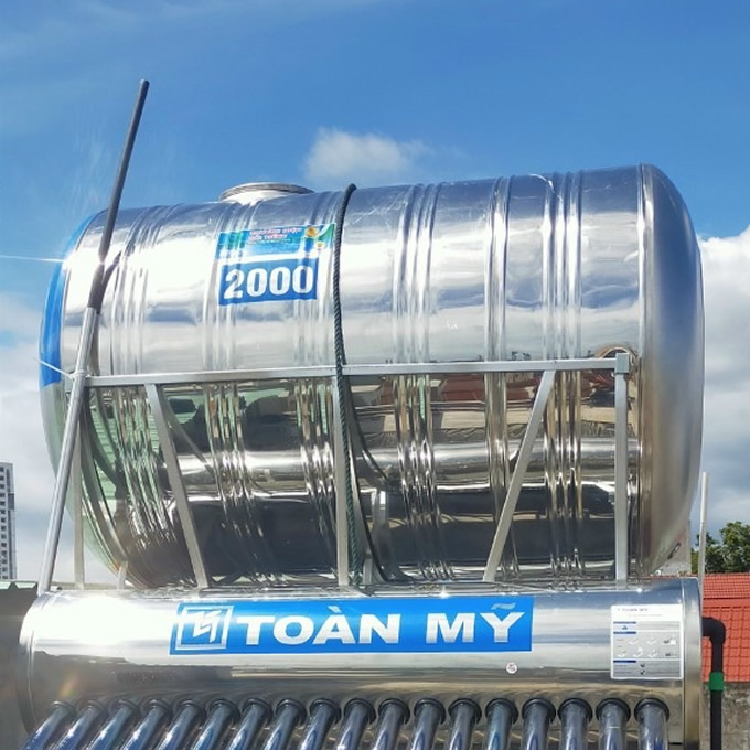 Bồn inox Toàn Mỹ 2000 lít ngang