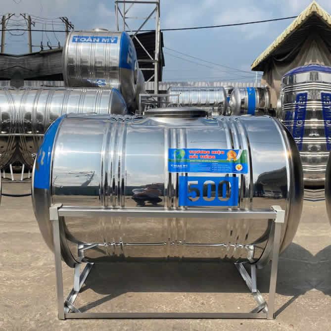 Bồn inox Toàn Mỹ 500 lít ngang