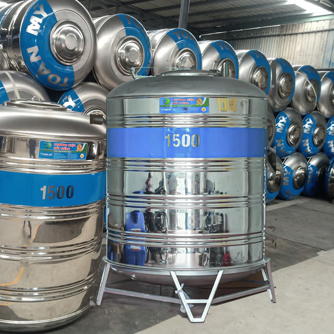 Bồn inox Toàn Mỹ 1500 lít đứng
