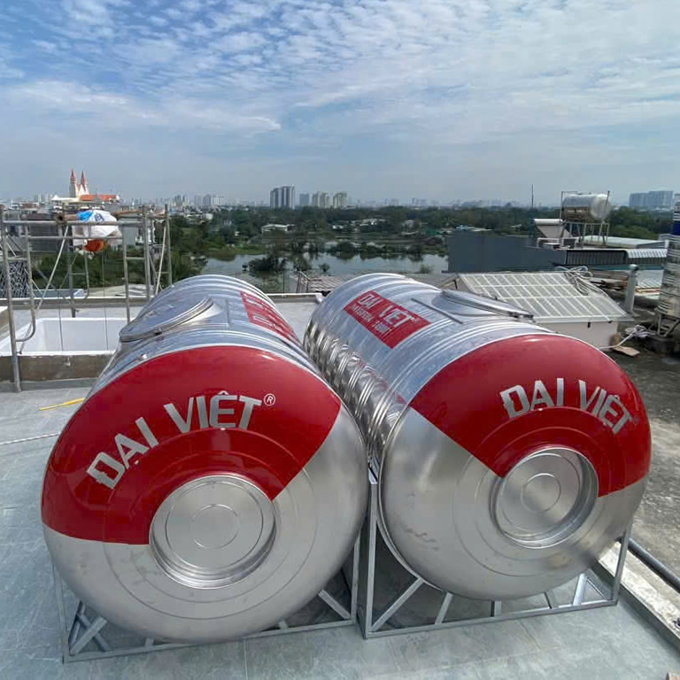 Bồn inox Đại Việt 5000 lít ngang