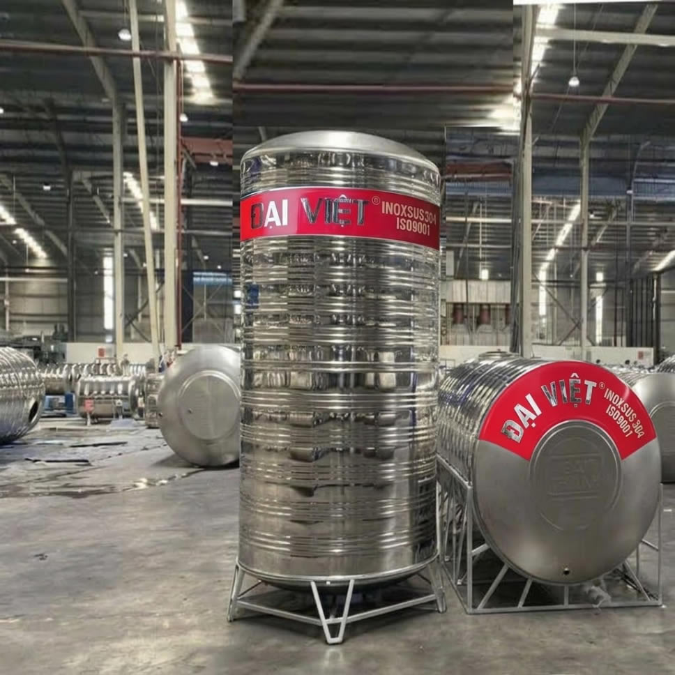 Bồn nước inox Đại Việt 3000L đứng