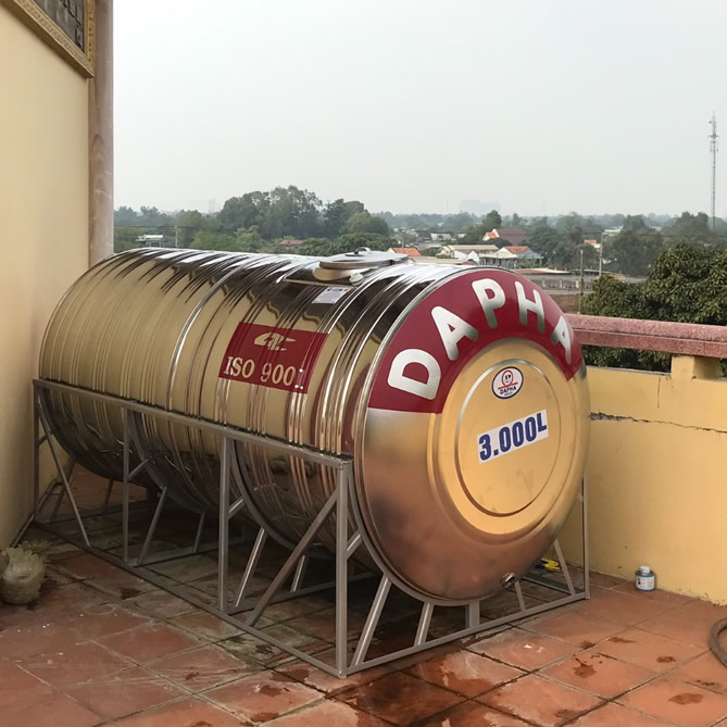 Bồn inox Dapha 3000 lít ngang